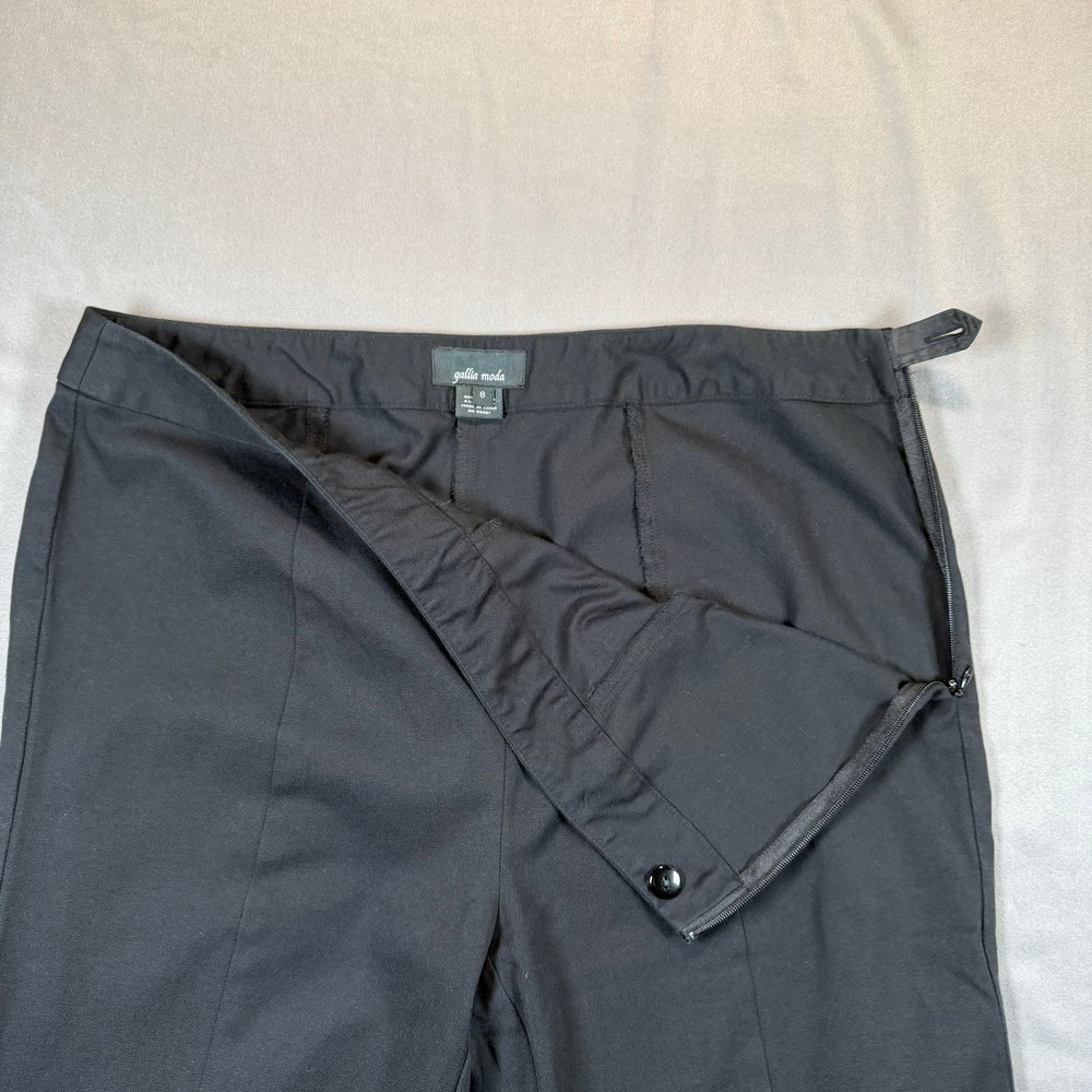 Gallia Moda Dress Pants Womens 8 Black Stretch‎ Seam Detail Slim Office Trousers - Picture 9 of 13